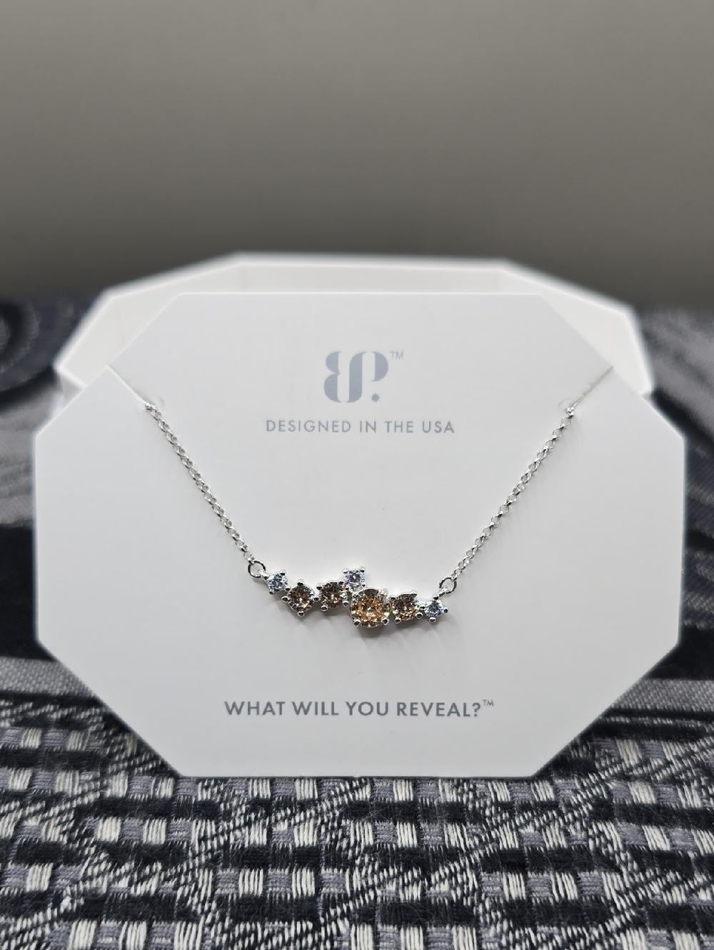 Bomb Party The Sterling Club Necklace Smokey Topaz CZ .925 Solid Silver RBP6349